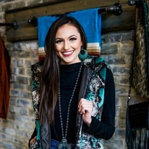 L&B Lucky & Blessed Snake Print Fur Vest